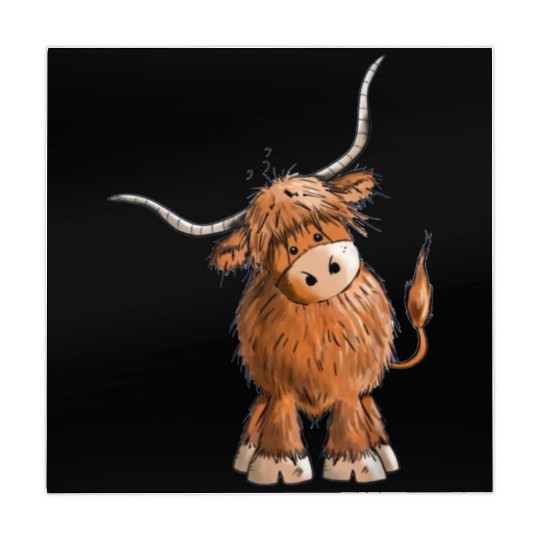 Fluffy and funny scottish highland cow Mahjong Mats