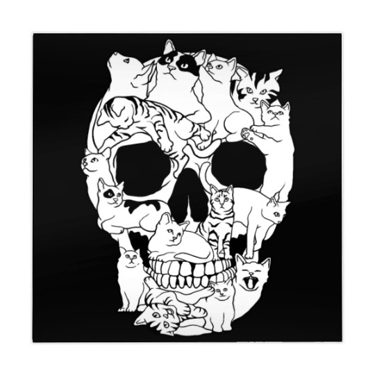 Cat Skull Kitty Skeleton Grunge Style Funny Cat Bo Mahjong Mats