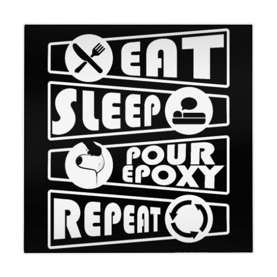 Epoxy Resin Eat Sleep Repeat River Table Mahjong Mats