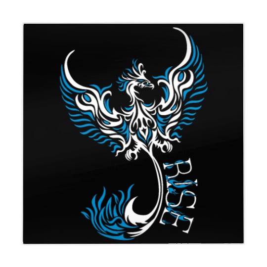 PHOENIX Tattoo/Tribal art - White and Blue,, Mahjong Mats