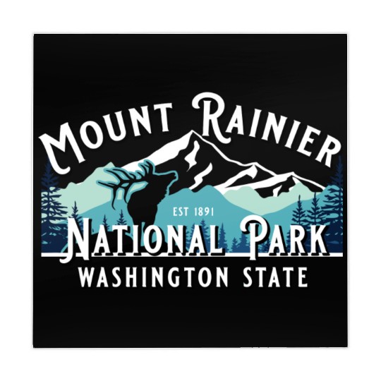 Vintage Mount Rainier National Park Washington Sou Mahjong Mats