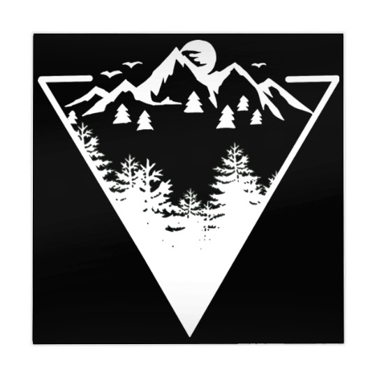 Triangle frame artwork with wilderness landscape Mahjong Mats
