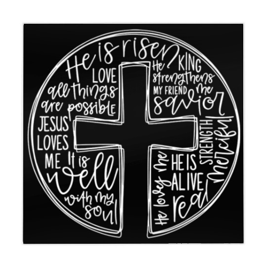 Cross With Words He is Risen Mahjong Mats