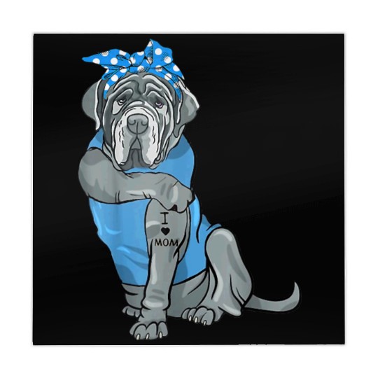 Neapolitan Mastiff Dog Tattoo I Love Mom Mahjong Mats