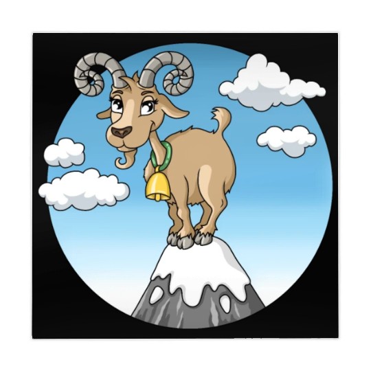 Mountain goat peaks with snow cartoon Mahjong Mats