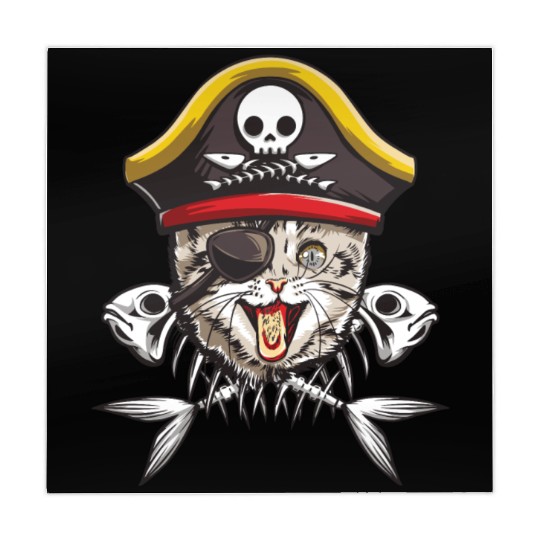 Cat Pirate Jolly Roger Flag Skull Crossbones Capta Mahjong Mats