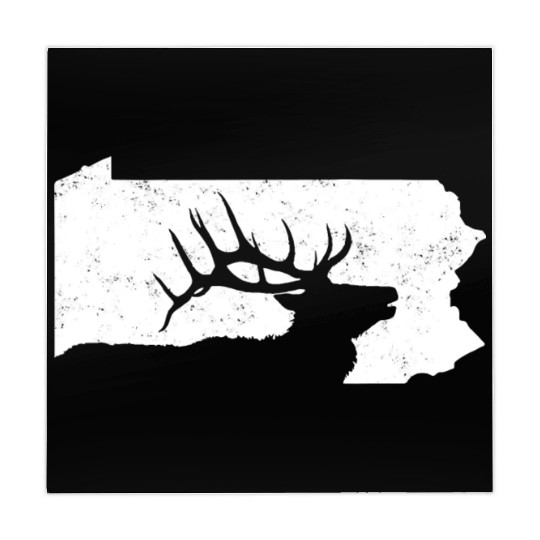Pennsylvania Elk Hunting Bull Elk PA State Shape Mahjong Mats