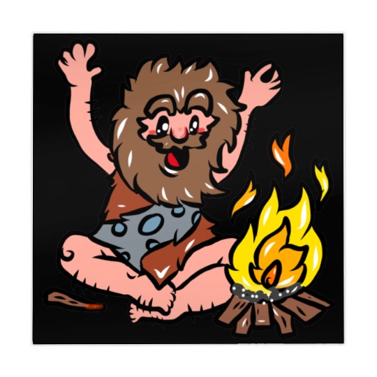 Caveman with Fire Mahjong Mats