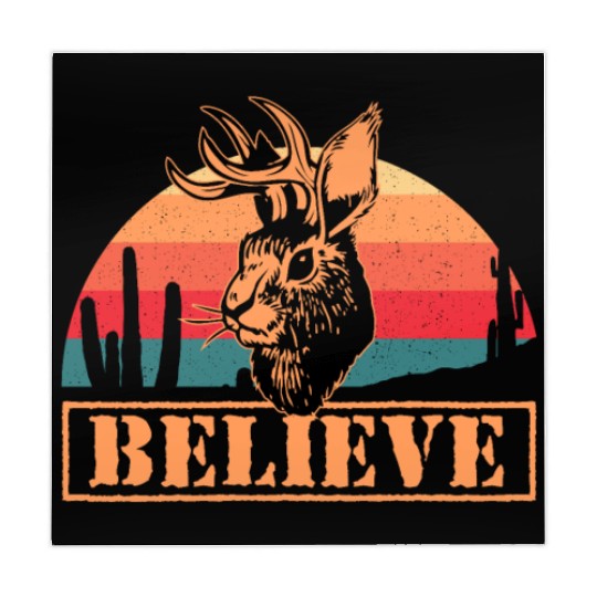 Believe in Jackalope Mythical Animal Jackrabbit Mahjong Mats