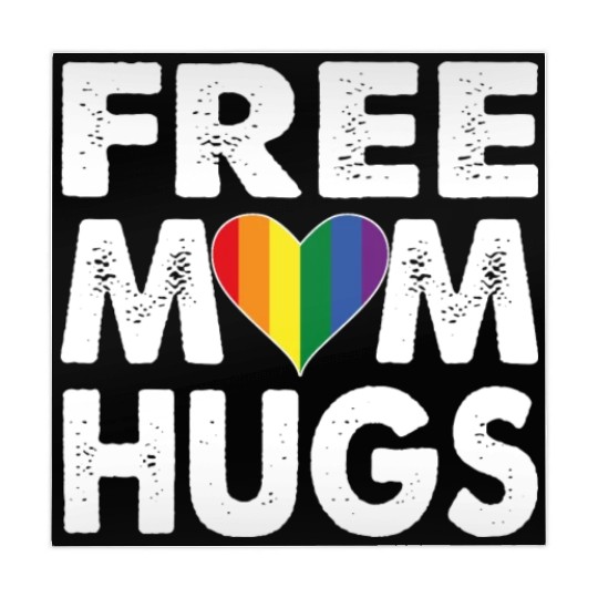 Free Mom Hugs Pride LGBTQ Rainbow Heart Mahjong Mats