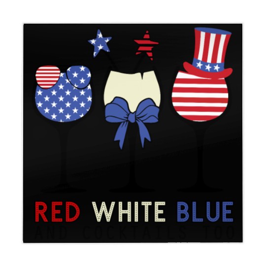 Red White Blue and Cocktails Mahjong Mats