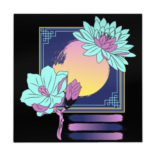 Neon Floral Sunset Mahjong Mats