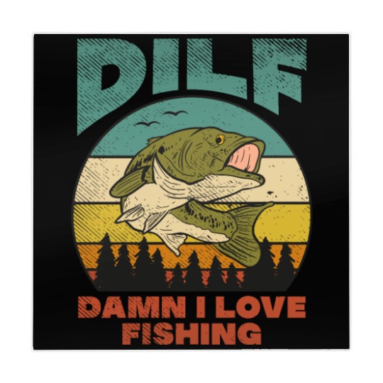 DILF Damn I Love Fishing Fisher Angler Bass Trout Mahjong Mats