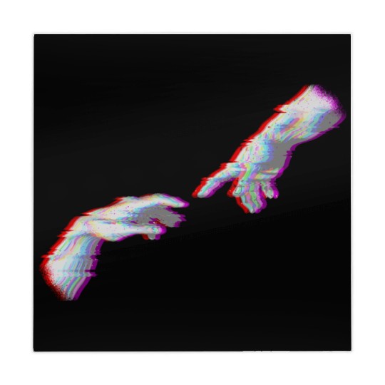 Creation of Adam Vaporwave Aesthetic Italian Art Mahjong Mats