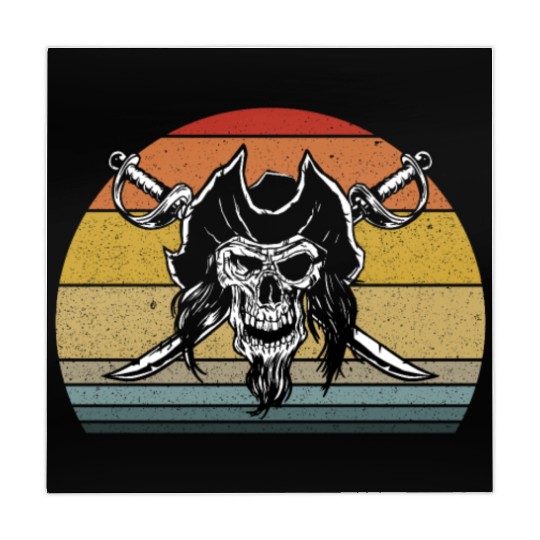 Retro Pirate Skull Vintage Pirate Swords Sunset Mahjong Mats