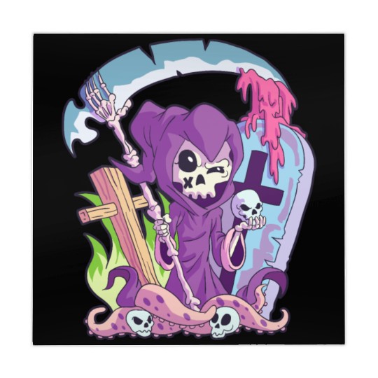 Kawaii Death Grim Reaper Pastel Goth Creepy Occult Mahjong Mats