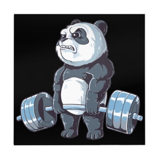 Panda Working Out Funny Panda Fitness panda gym Mahjong Mats