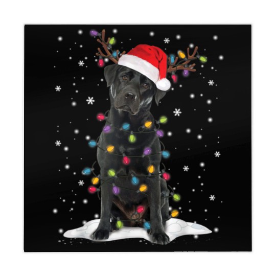 Black Lab Labrador Christmas Tree Light Pajama Dog Mahjong Mats