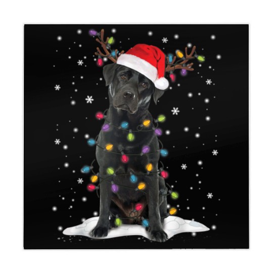 Black Lab Labrador Christmas Tree Light Pajama Dog Mahjong Mats