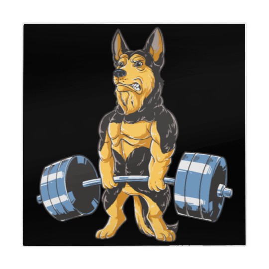 German Shepherd Working Out Funny Doberman gym Mahjong Mats