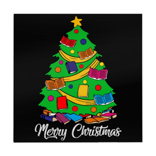 Merry Christmas Tree Love Reading Books Librarian Mahjong Mats