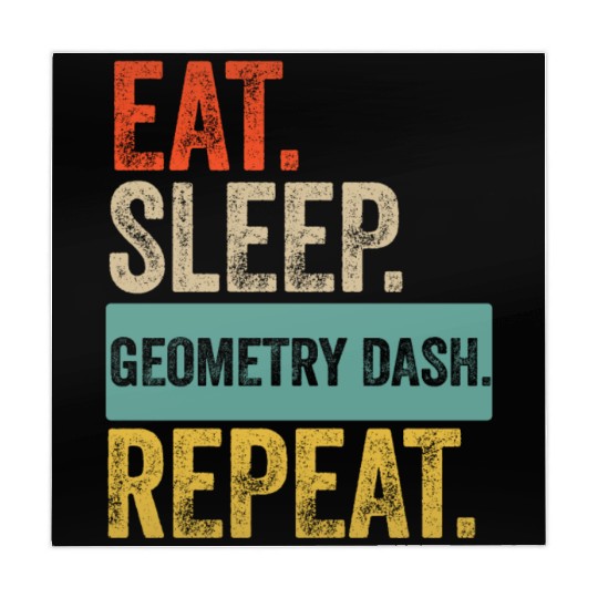 Eat sleep geometry dash repeat retro vintage Mahjong Mats