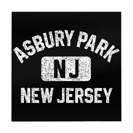 Asbury Park Nj New Jersey Gym Style Distressed Whi Mahjong Mats