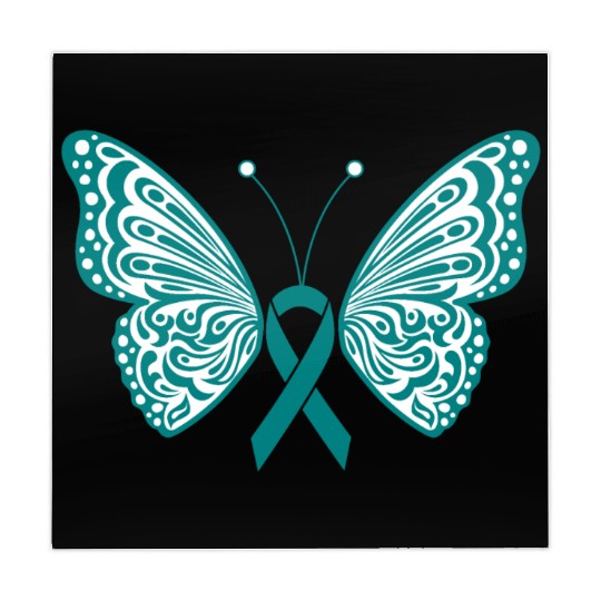 Ovarian Cancer Awareness Teal Ribbon Butterfly Mahjong Mats