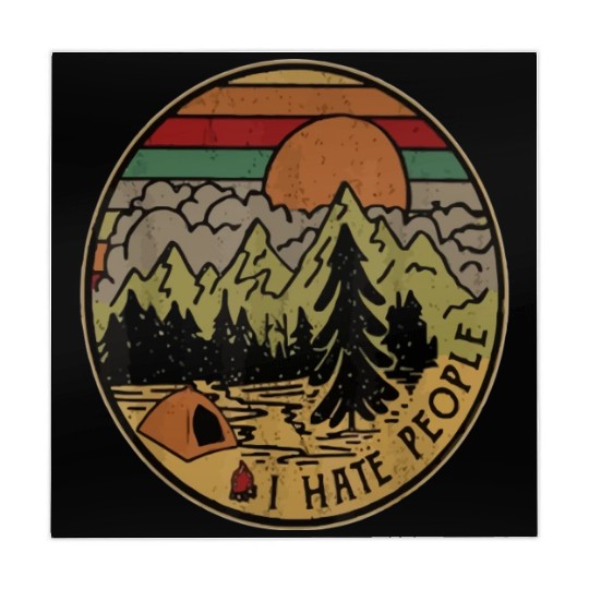 I Love Camping I Hate People Outdoors Funny Vintag Mahjong Mats