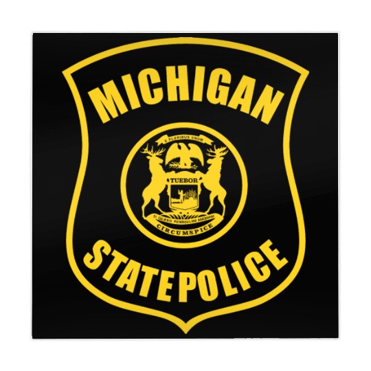 michigan state police logo for black Mahjong Mats