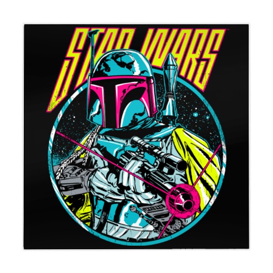 Star Wars Boba Fett Neon Blaster Vintage Graphic Mahjong Mats