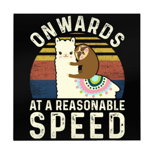 Vintage Style Sloth Riding Alpaca - Funny Llama Mahjong Mats