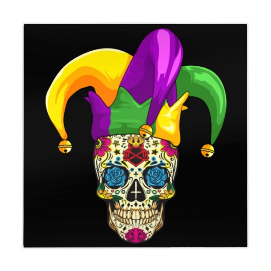 Sugar Skull Mardi Gras Jester Joker Louisiana Carn Mahjong Mats