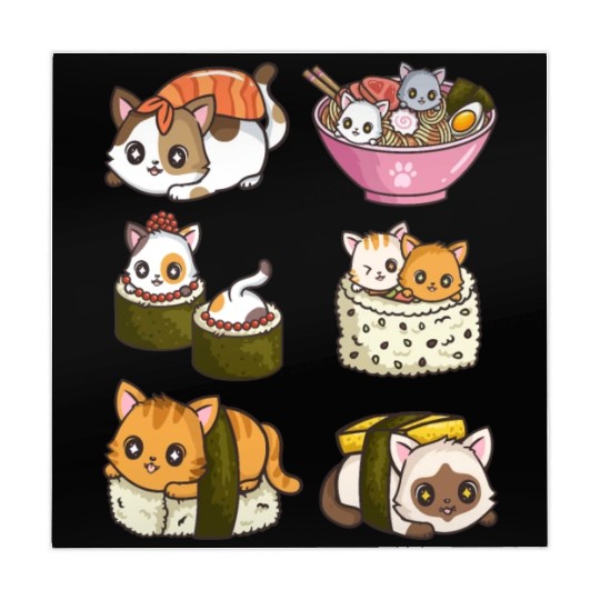 Sushi Cat Japanese Anime Mahjong Mats