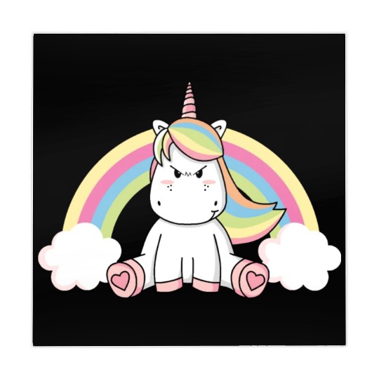 Grumpy Unicorn Evil Bad Mood Unicorn Rainbow Mahjong Mats
