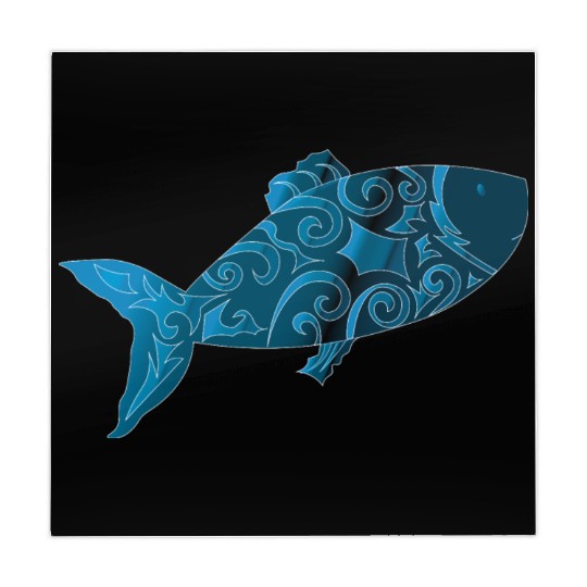 Artsy blue fish Mahjong Mats