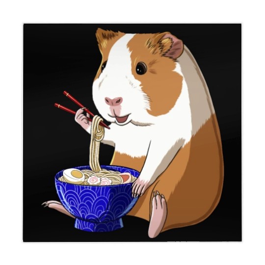 Funny Japanese Kawaii Ramen Noodles Guinea Pig Mahjong Mats