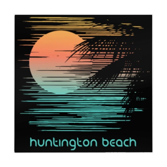 Artistic Huntington Beach California Palm Tree Mahjong Mats