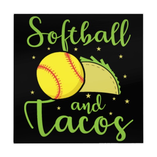 Softball and Tacos Softball Ball Sports Mahjong Mats