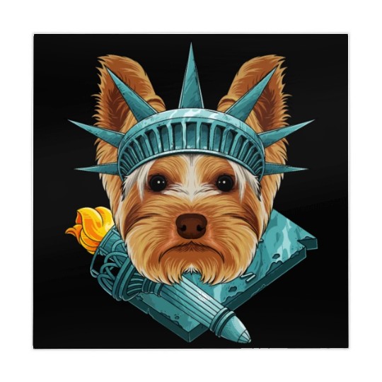 Statue Of Liberty Yorkshire Terrier 4th Of July US Mahjong Mats