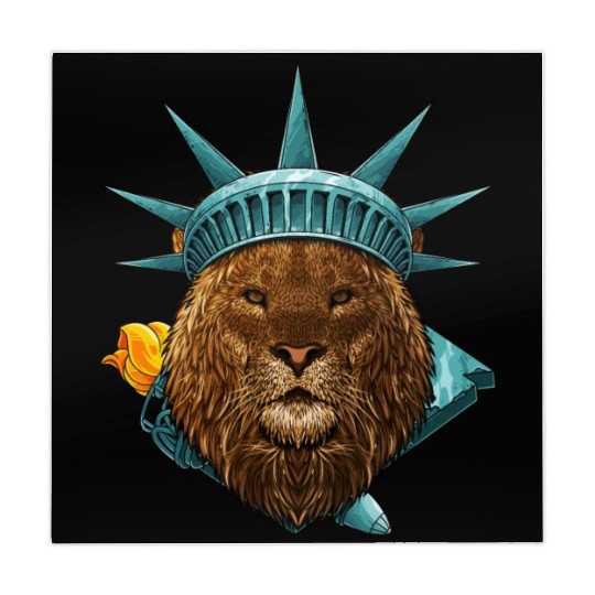 Statue Of Liberty Lion 4th Of July Animal USA Amer Mahjong Mats