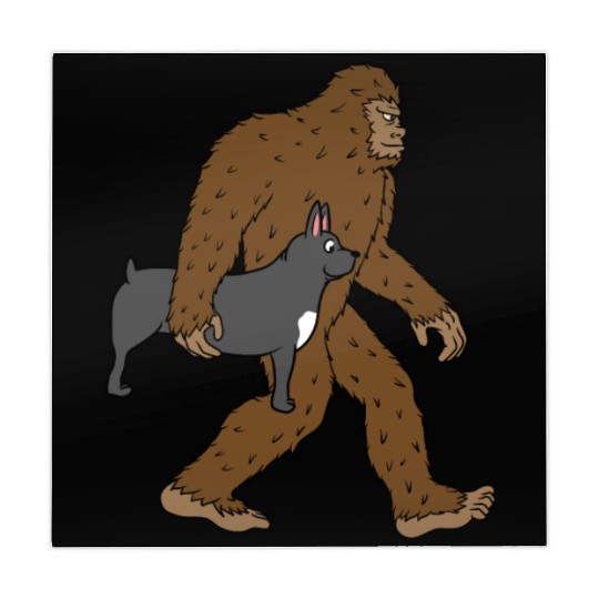 Bigfoot Sasquatch Carrying French Bulldog Mahjong Mats