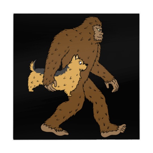 Bigfoot Sasquatch Carrying Yorkshire Terrier Mahjong Mats