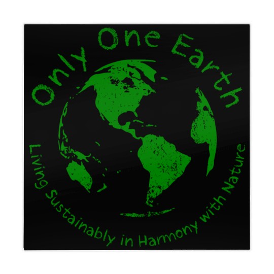 Only One Earth - dark green vintage design Mahjong Mats