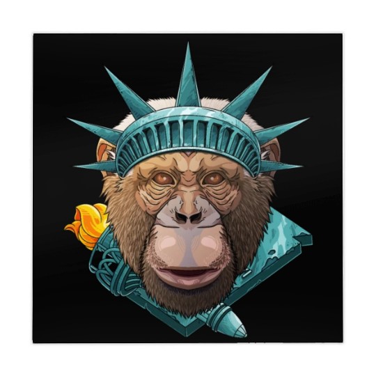 Statue Of Liberty Chimpanzee 4th Of July Animal US Mahjong Mats