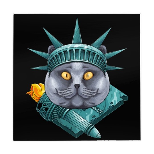 Statue Of Liberty British Shorthair 4th Of July US Mahjong Mats