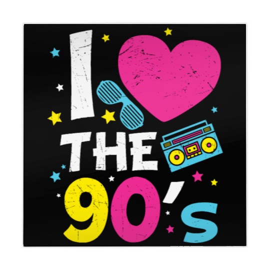 I Love The 90's Retro Heart Mahjong Mats