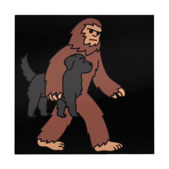 Bigfoot Sasquatch Walking Newfoundland Dog Mahjong Mats