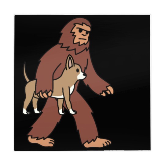 Bigfoot Sasquatch Walking Chihuahua Mahjong Mats