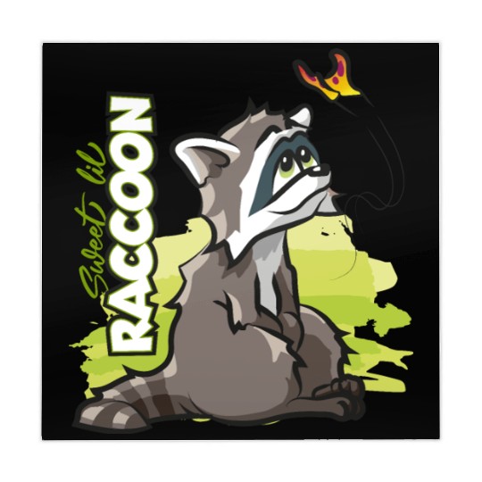 Sweet Little Raccoon with Butterfly Mahjong Mats